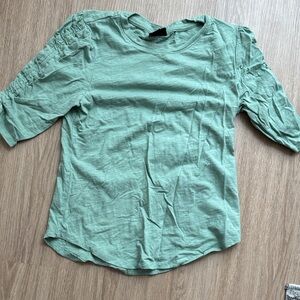 Women’s Sage Green Short Sleeve Ruched Shoulder Top